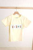 Mustard easter bunny egg french knot top - Aaria Tees Aaria Tees