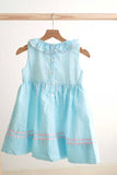Blue easter bunny egg french knot girl gingham seersucker dress - Aaria Tees Aaria Tees