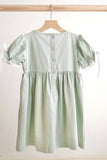 Sage hand-smocked lace girl dress - Aaria Tees Aaria Tees