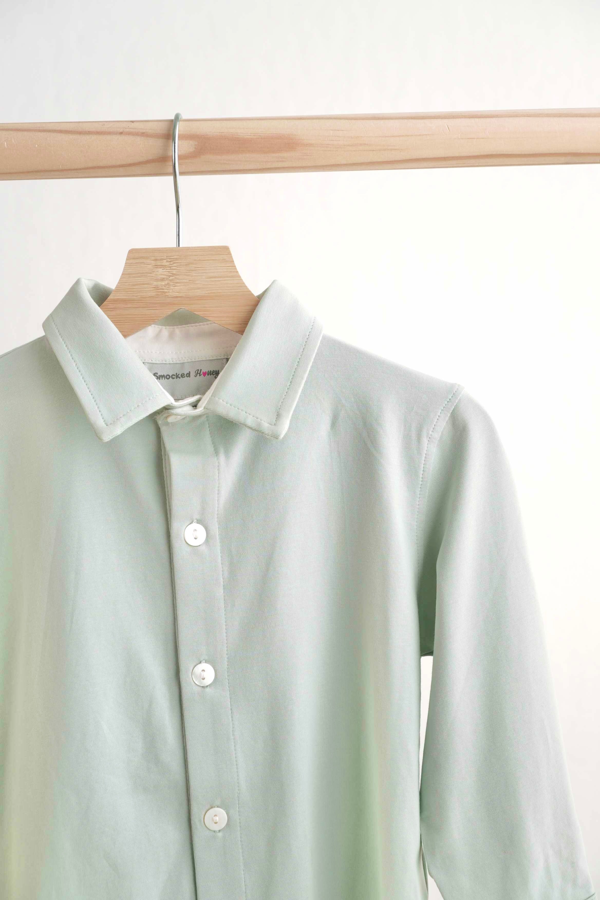 Sage boy button down shirt - Aaria Tees Aaria Tees