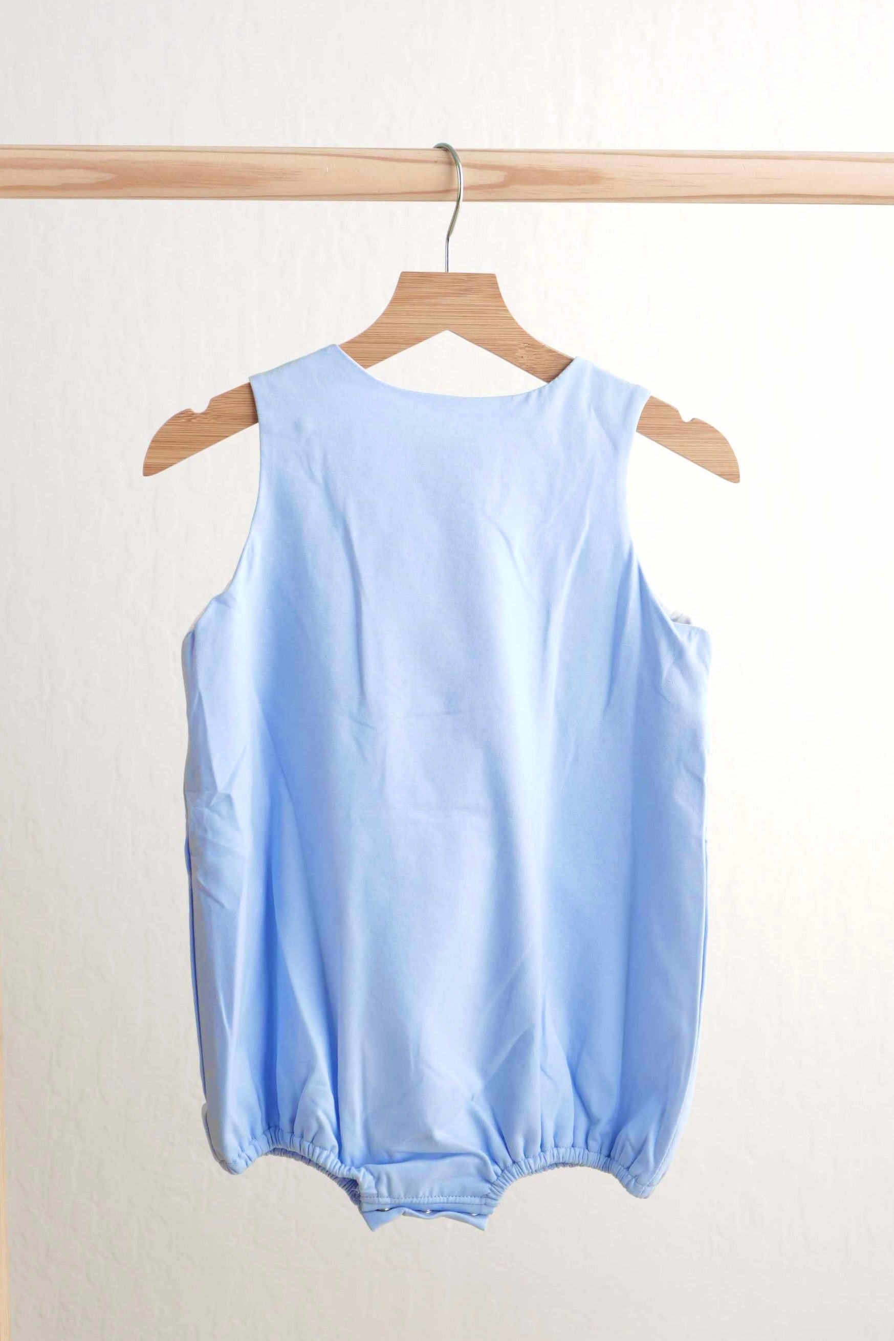 Blue easter cross hand-smokced boy bubble - Aaria Tees Aaria Tees