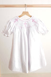 Pink easter cross hand-smocked girl dress - Aaria Tees Aaria Tees