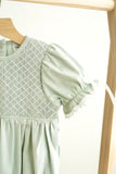 Sage hand-smocked lace girl bubble - Aaria Tees Aaria Tees