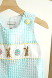 Blue easter bunny egg french knot boy gingham seersucker jonjon - Aaria Tees Aaria Tees