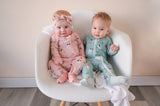 Puppy Egg Hunt (Convertible Zip Footies) - Aquamarine - Aaria Tees Aaria Tees