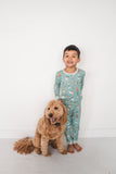 Puppy Egg Hunt (Long Sleeve PJ) - Aquamarine - Aaria Tees Aaria Tees