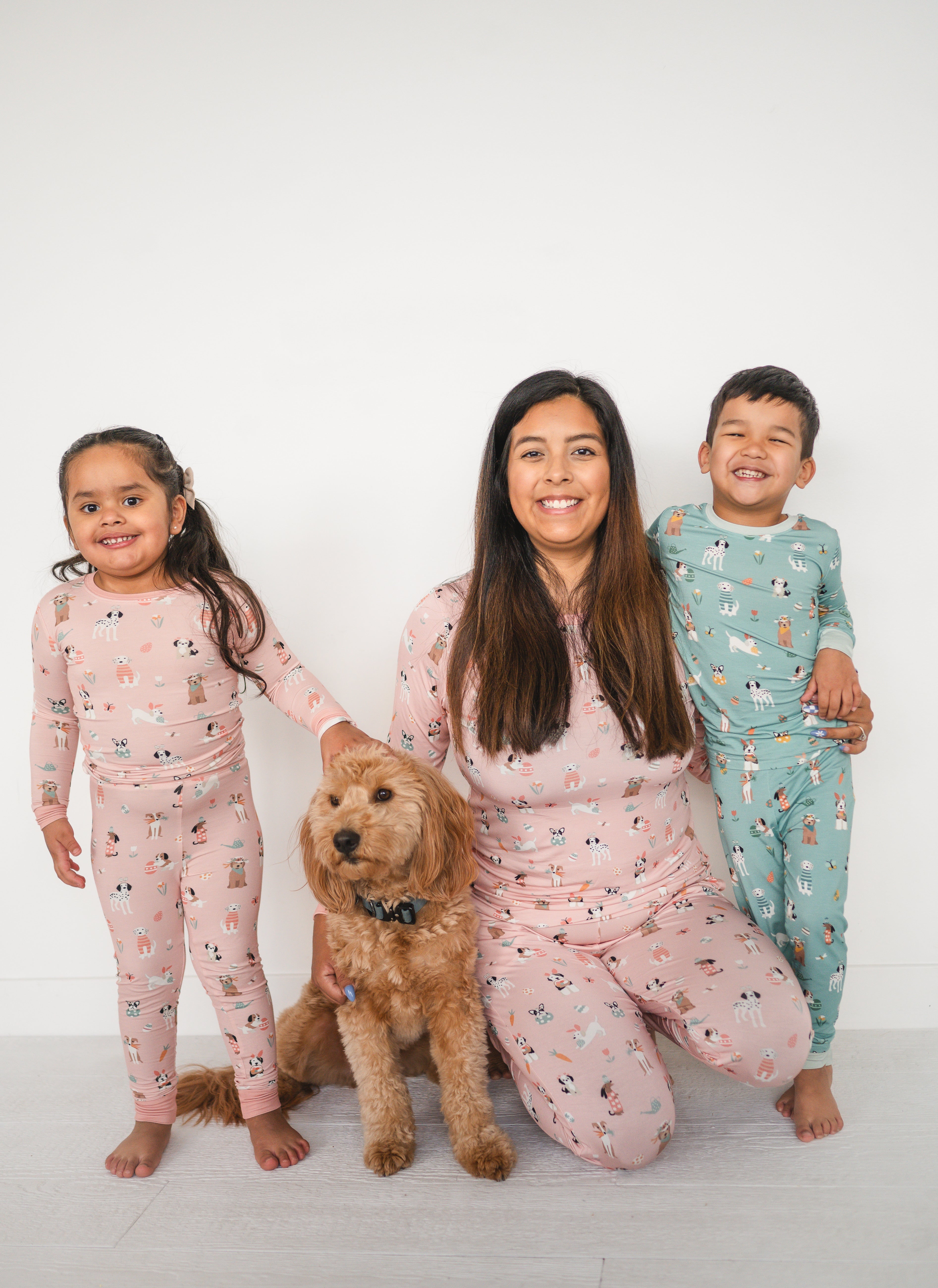 Puppy Egg Hunt (Long Sleeve PJ) - Aquamarine - Aaria Tees Aaria Tees