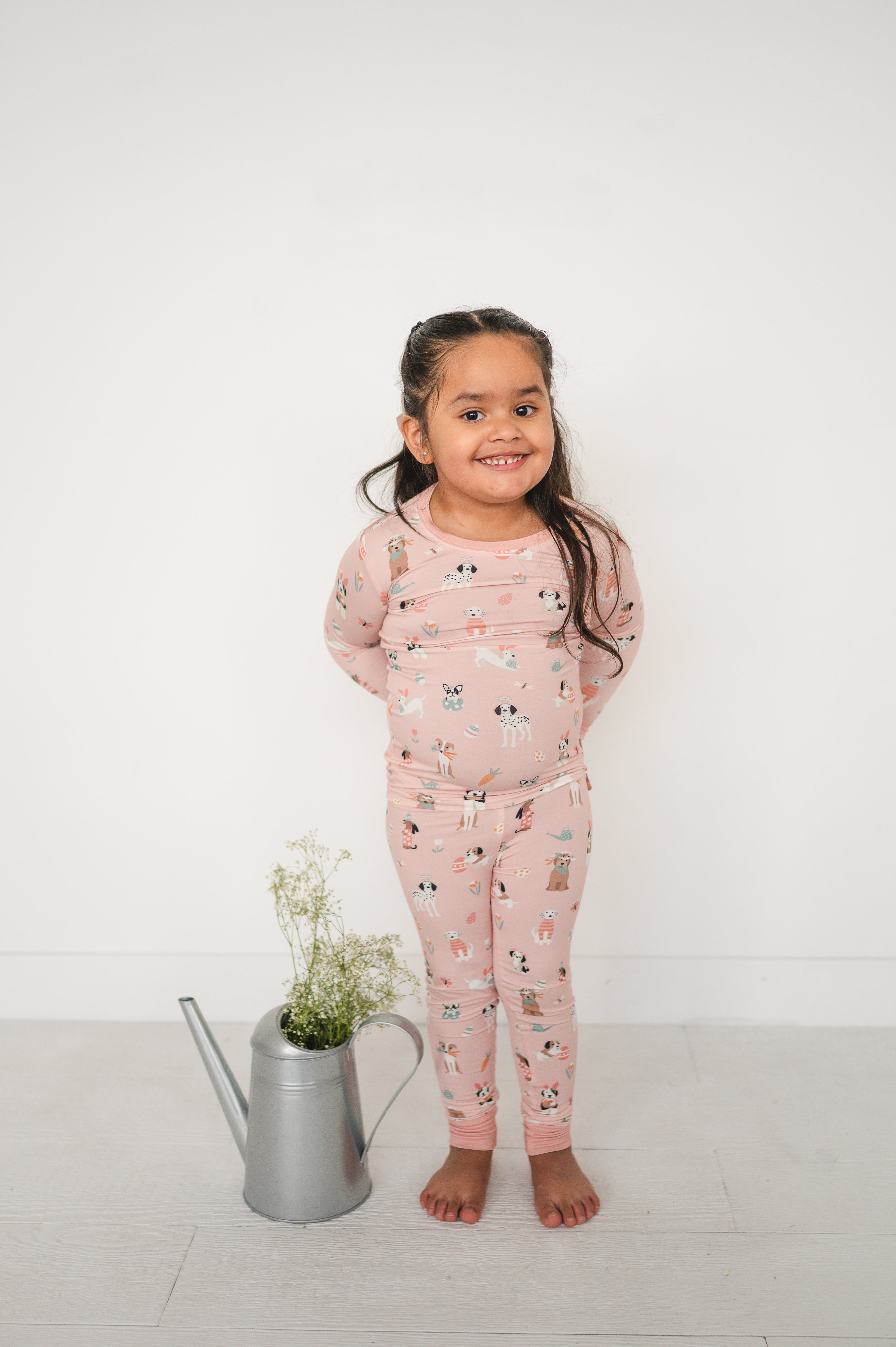 Puppy Egg Hunt (Long Sleeve PJ) - Pink - Aaria Tees Aaria Tees