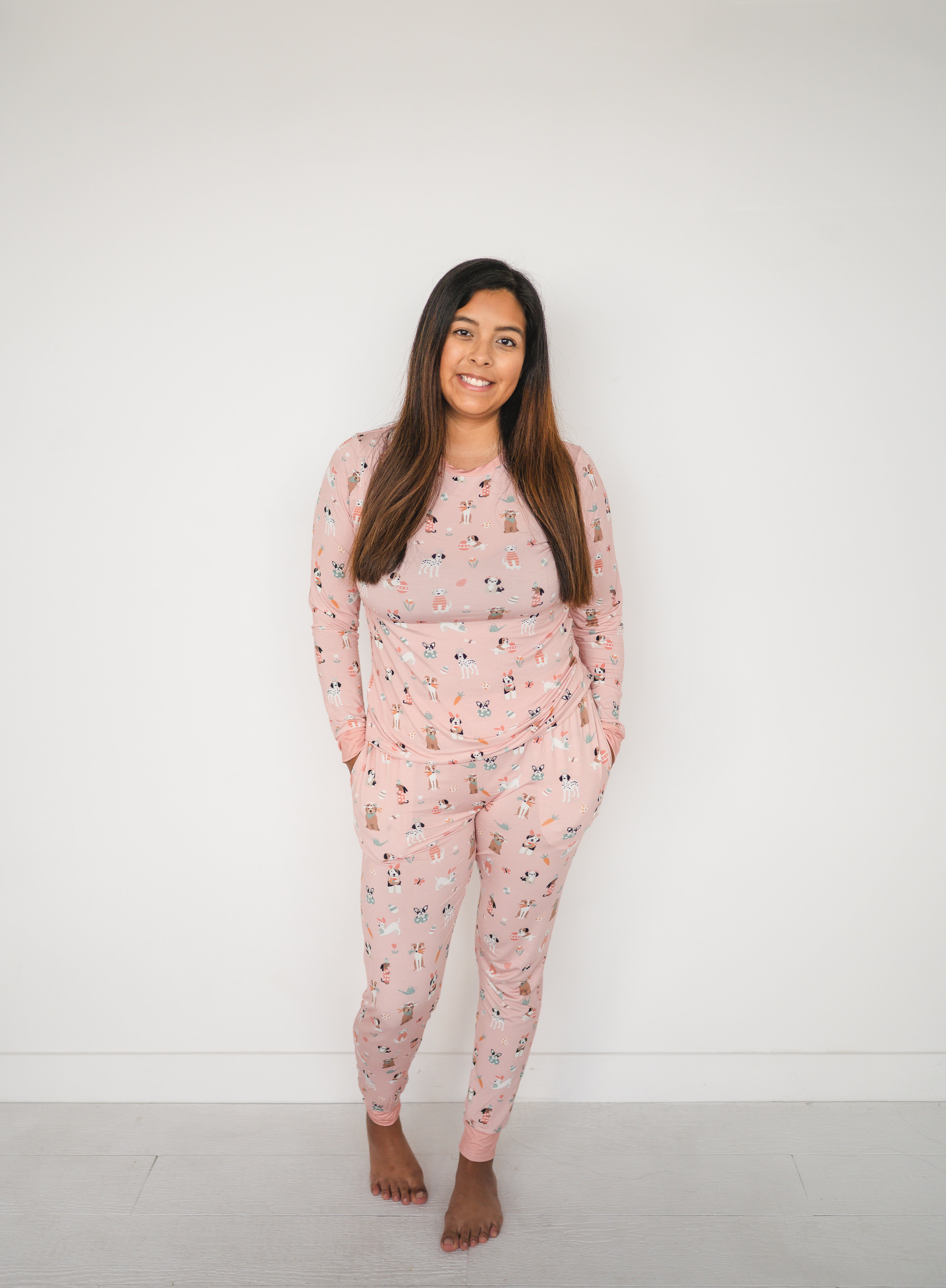 Puppy Egg Hunt (Women's PJ) - Pink - Aaria Tees Aaria Tees