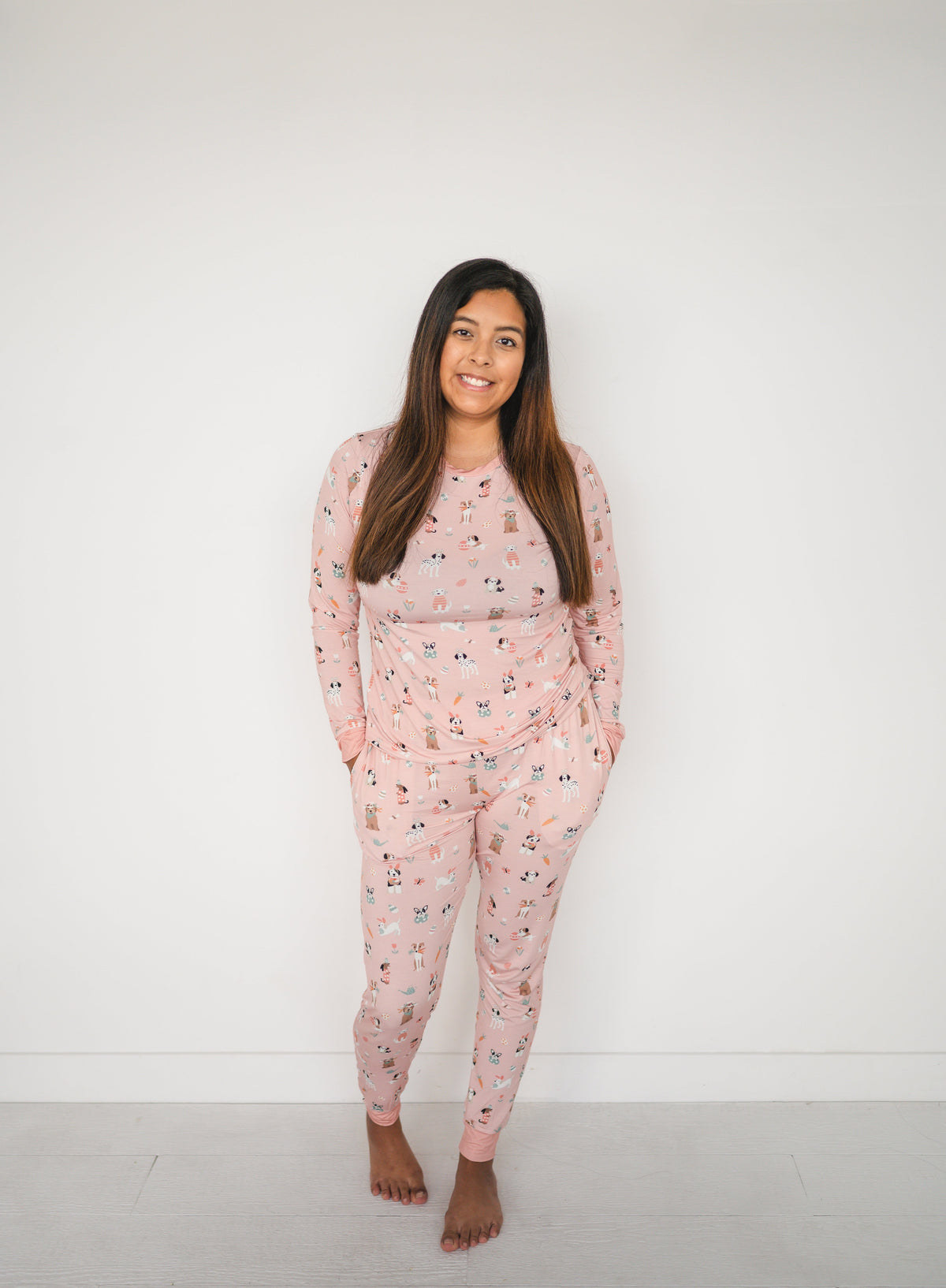 Puppy Egg Hunt (Women's PJ) - Pink - Aaria Tees
