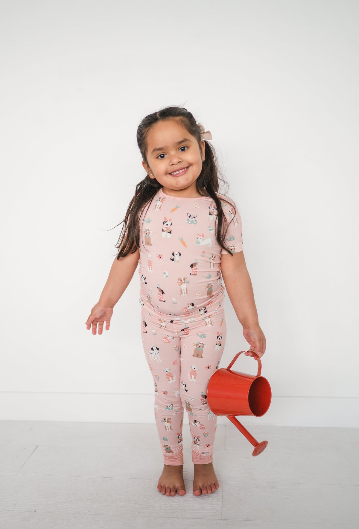 Puppy Egg Hunt (Short Sleeve PJ) - Pink - Aaria Tees