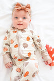 Pumpkins Beige (Convertible Zip Footies) - Aaria Tees Aaria Tees