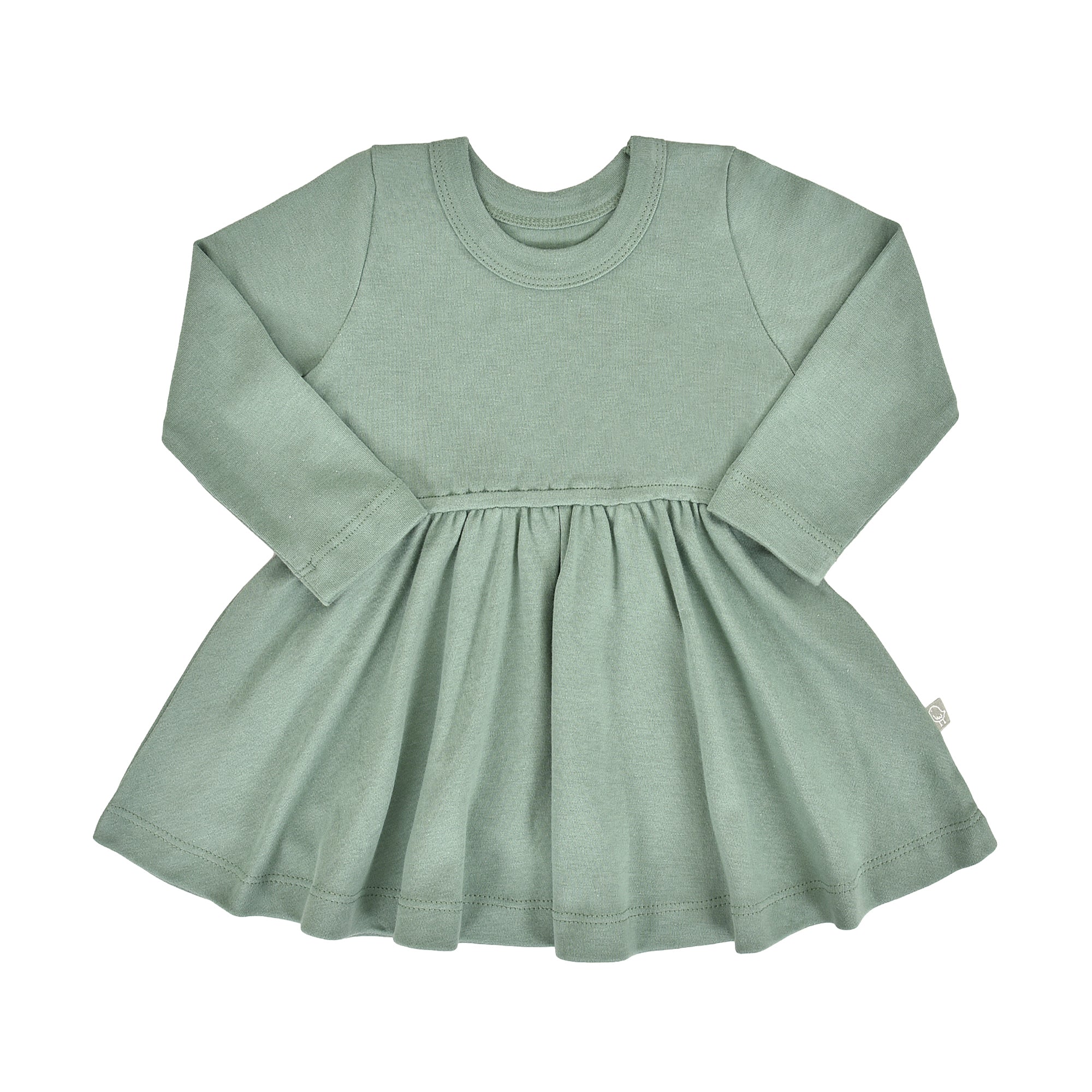 long sleeve twirl dress | Basil Green - Aaria Tees Aaria Tees