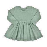 long sleeve twirl dress | Basil Green - Aaria Tees Aaria Tees