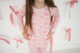 Pink Bows (Long Sleeve PJ) - Aaria Tees Aaria Tees
