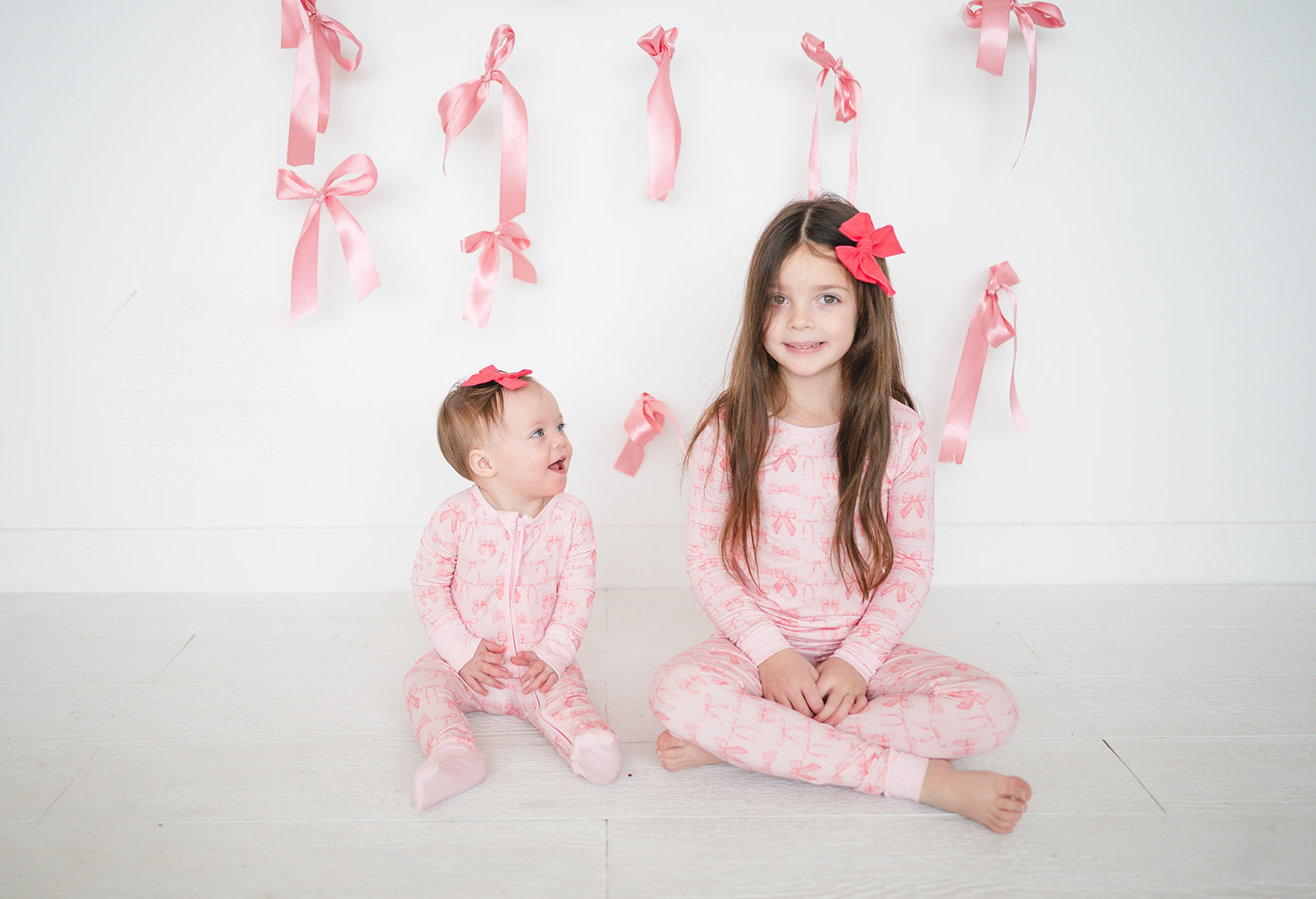 Pink Bows (Long Sleeve PJ) - Aaria Tees Aaria Tees