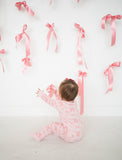 Pink Bows (Convertible Zip Footies) - Aaria Tees Aaria Tees