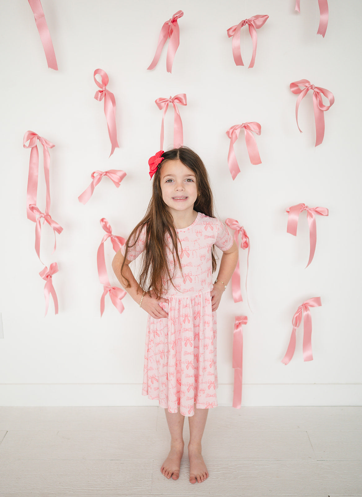 Pink Bows (Twirl Dress) - Aaria Tees Aaria Tees