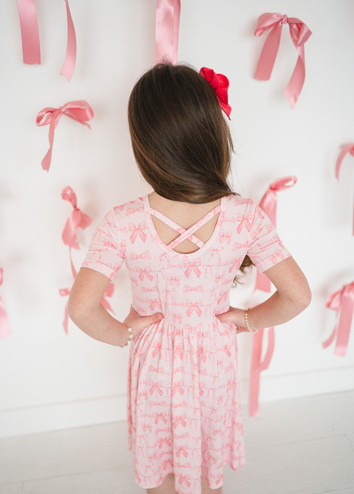 Pink Bows (Twirl Dress) - Aaria Tees Aaria Tees