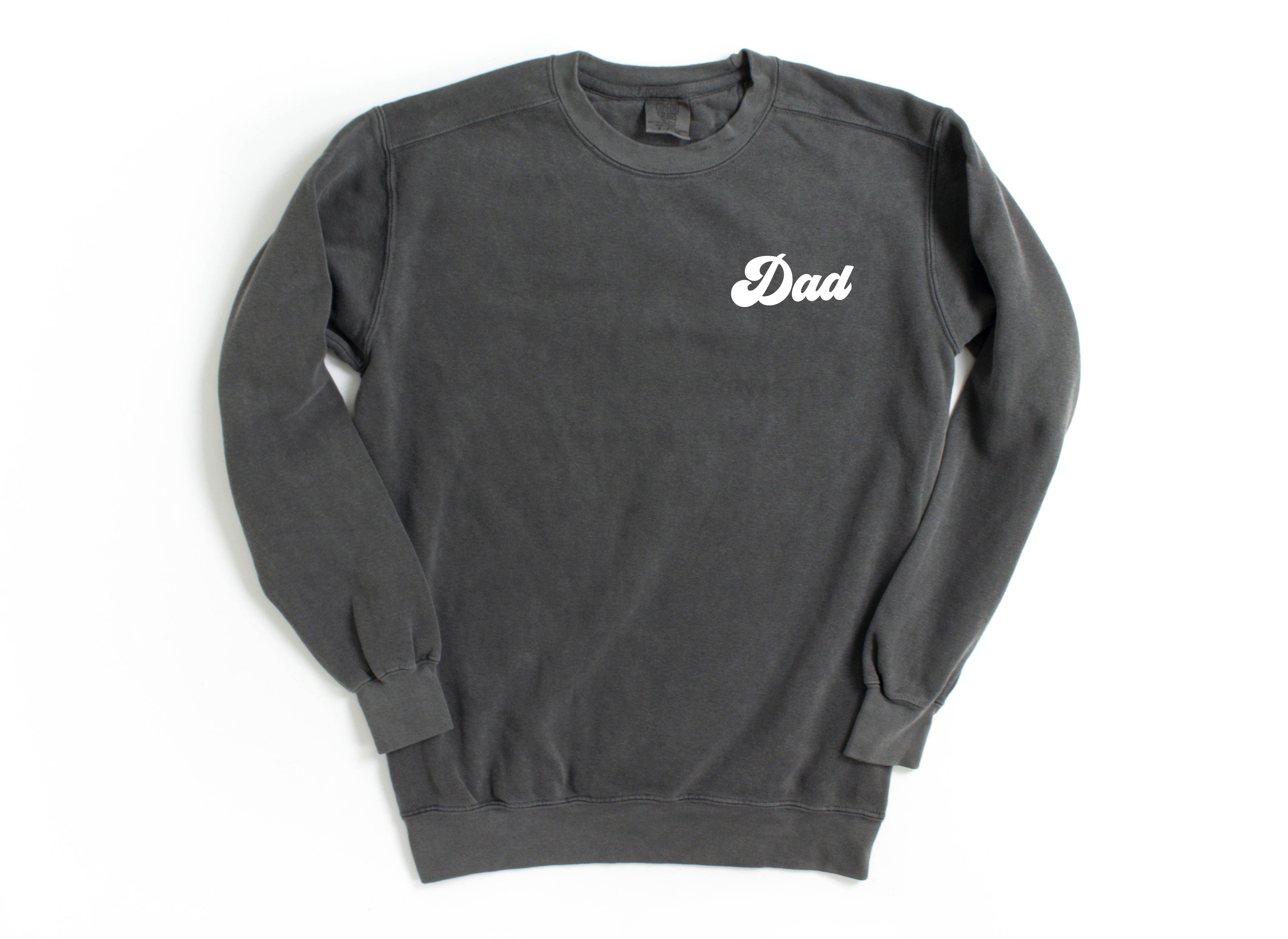 Dad Garment Dyed Comfort Colors Sweatshirt (Groovy Left Chest) - Aaria Tees Aaria Tees
