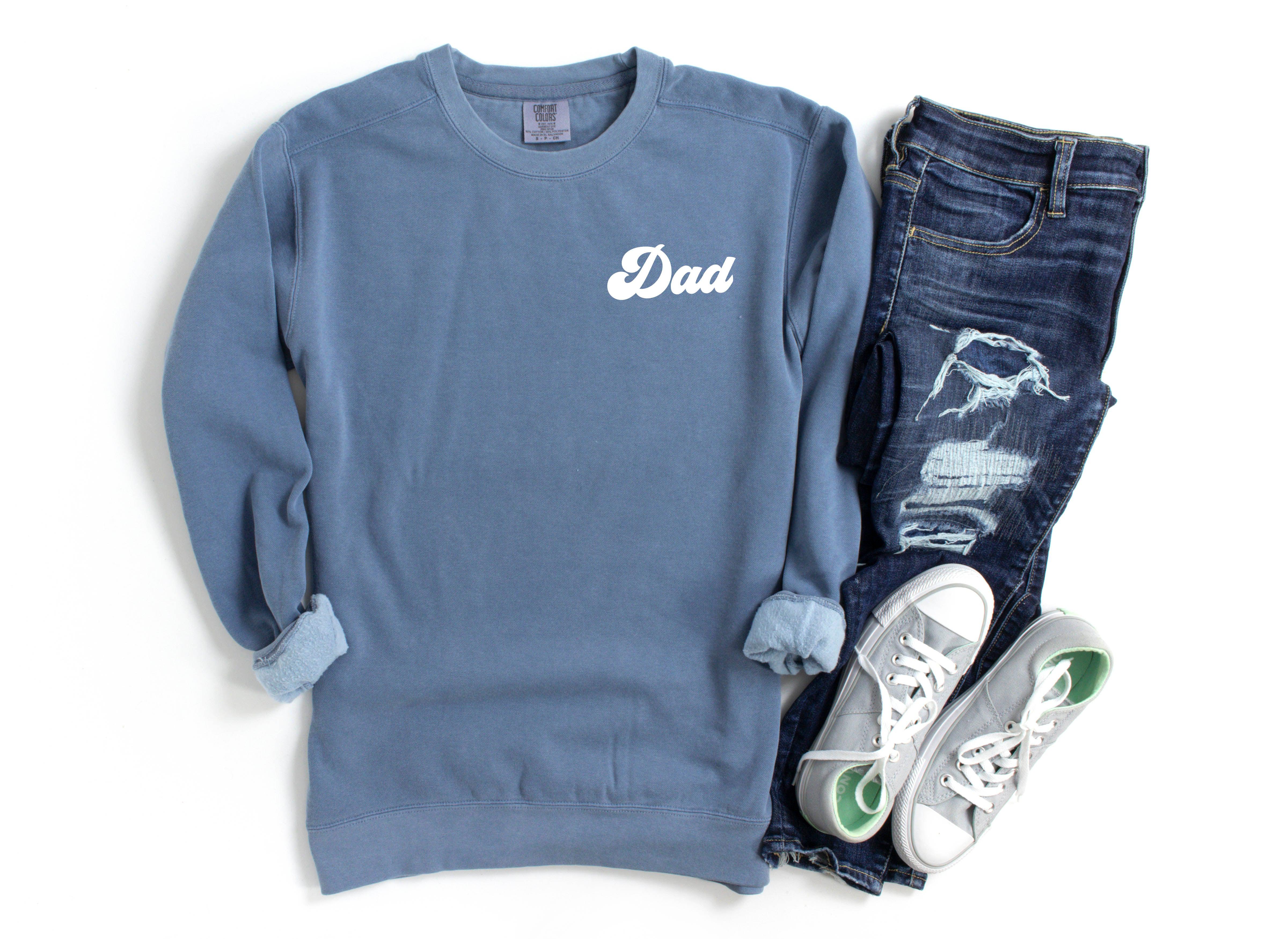 Dad Garment Dyed Comfort Colors Sweatshirt (Groovy Left Chest) - Aaria Tees Aaria Tees