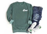 Dad Garment Dyed Comfort Colors Sweatshirt (Groovy Left Chest) - Aaria Tees Aaria Tees