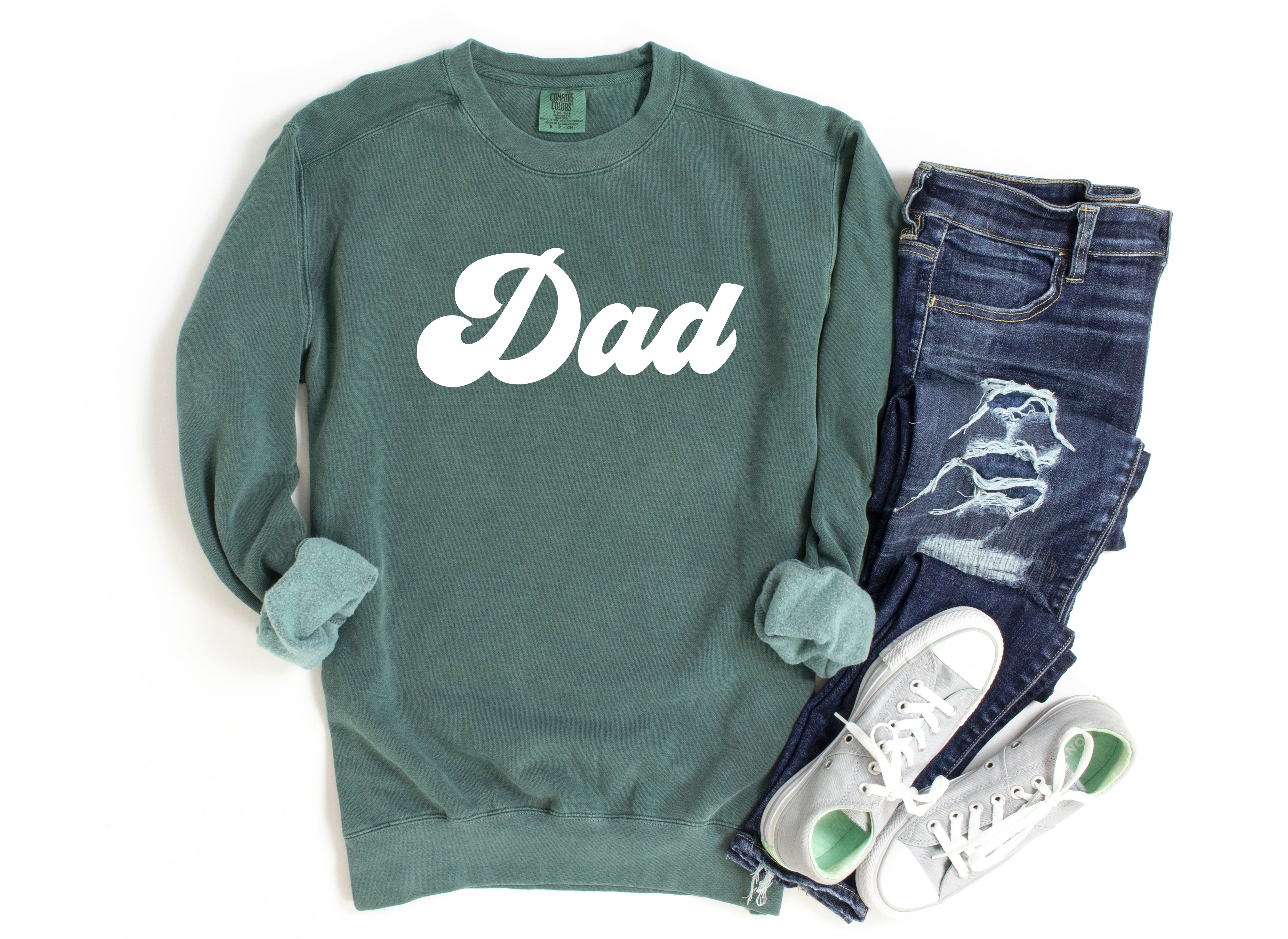 Dad Garment Dyed Comfort Colors Sweatshirt (Groovy) - Aaria Tees Aaria Tees