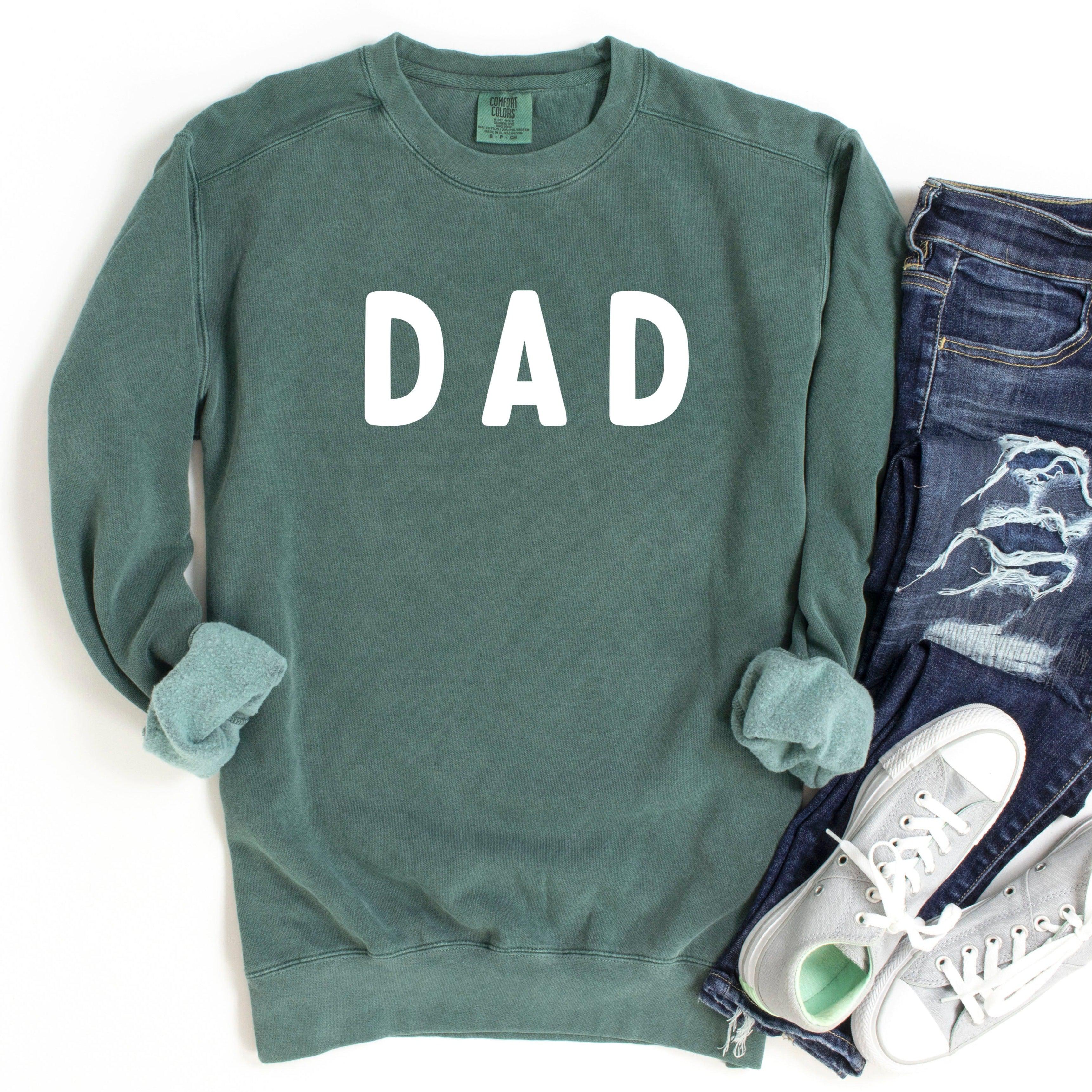 Dad Garment Dyed Comfort Colors Sweatshirt (Rounded Font) - Aaria Tees Aaria Tees