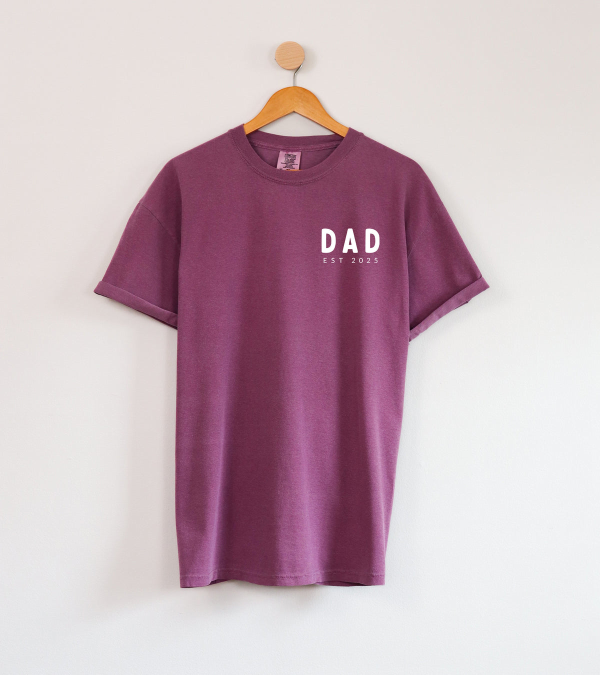 Dad Personalized est year Comfort Colors T Shirt (cali left chest) - Aaria Tees