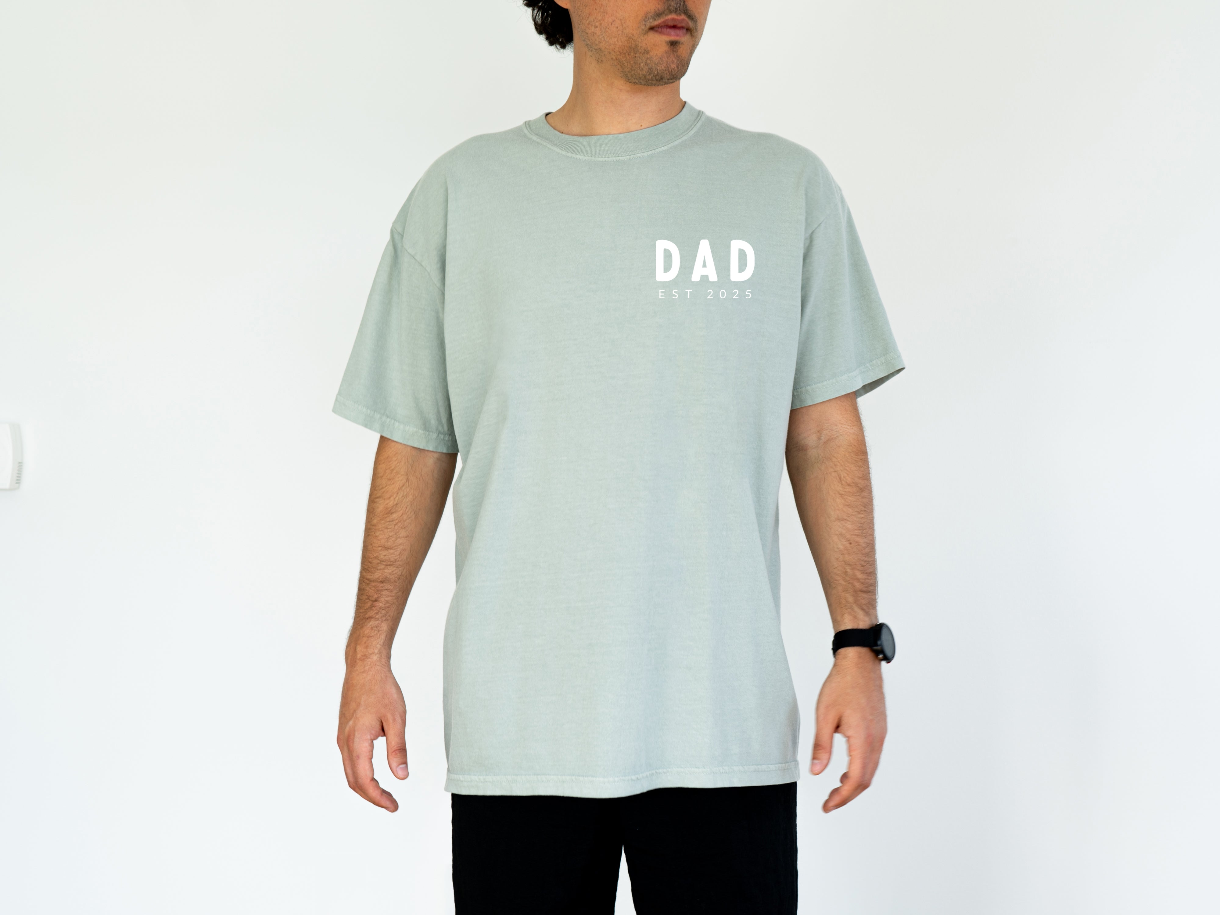Dad Personalized est year Comfort Colors T Shirt (cali left chest) - Aaria Tees Aaria Tees