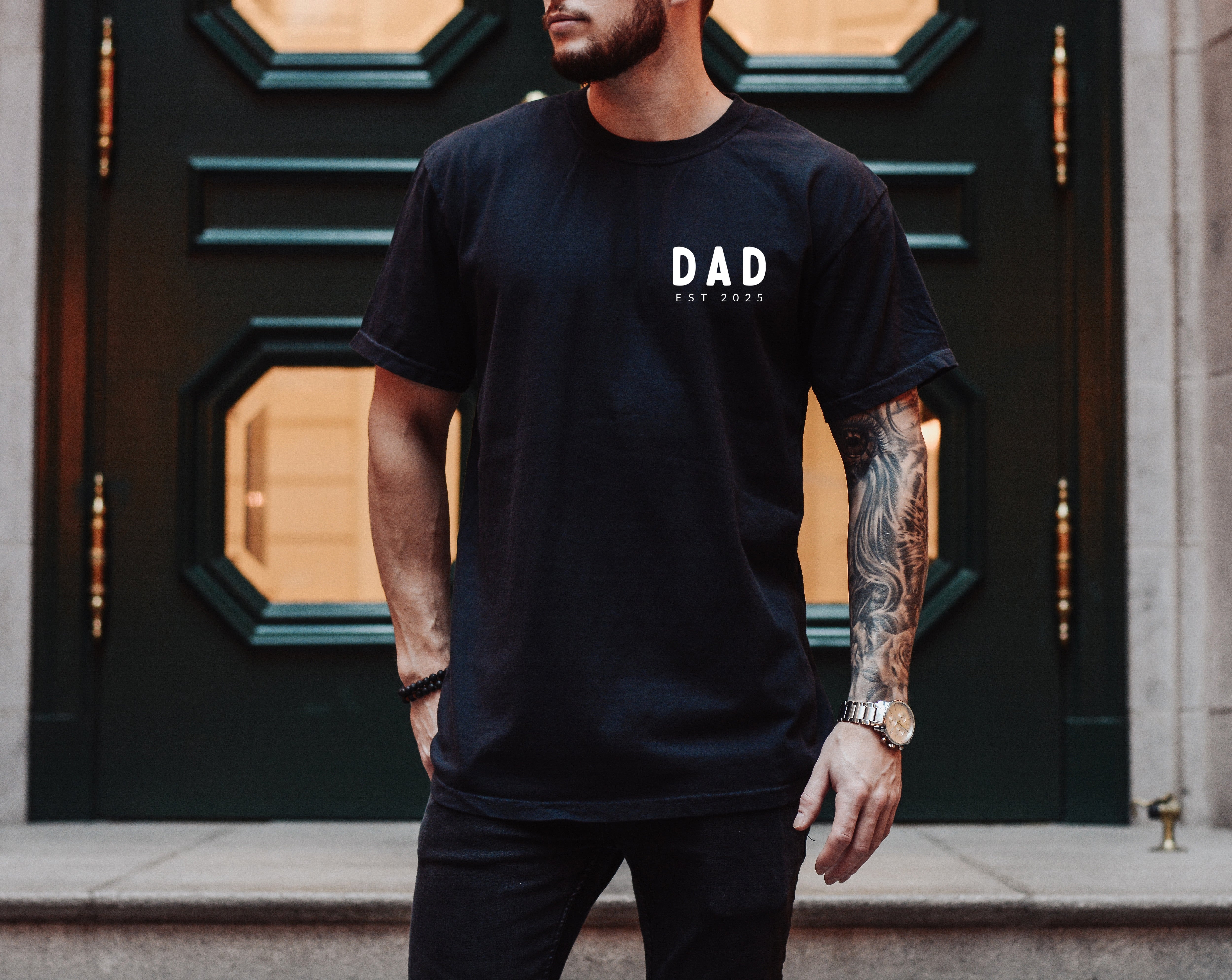 Dad Personalized est year Comfort Colors T Shirt (cali left chest) - Aaria Tees Aaria Tees