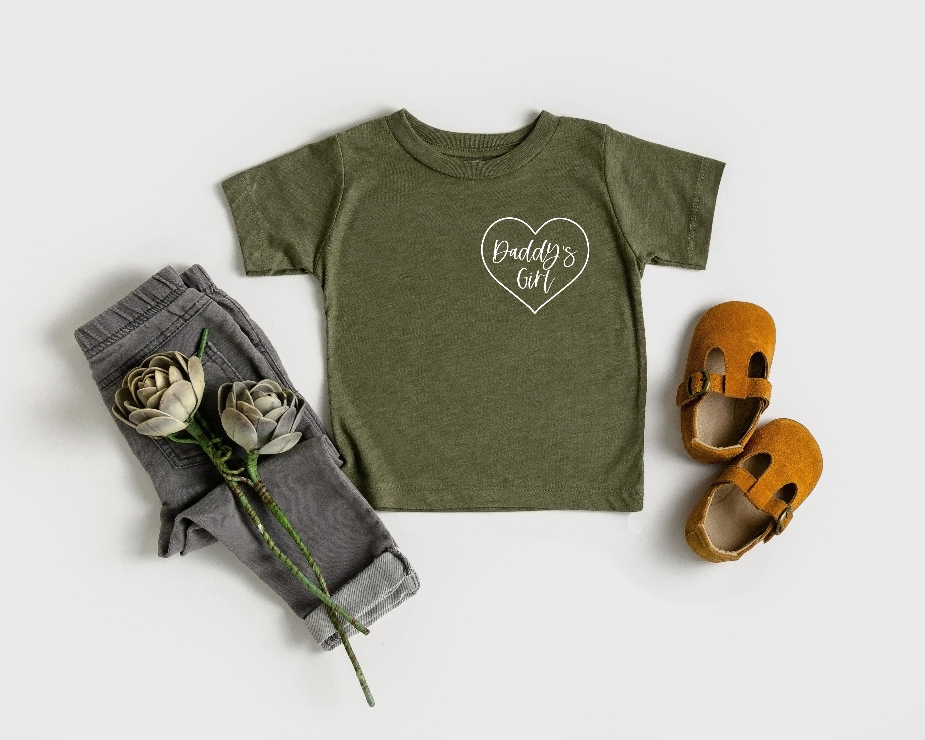 Daddy's Girl Heart Around Baby And Toddler T Shirt - Aaria Tees Aaria Tees