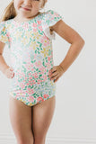 Daffodils S/S Flutter Sleeve Leotard - Aaria Tees Aaria Tees