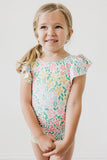 Daffodils S/S Flutter Sleeve Leotard - Aaria Tees Aaria Tees