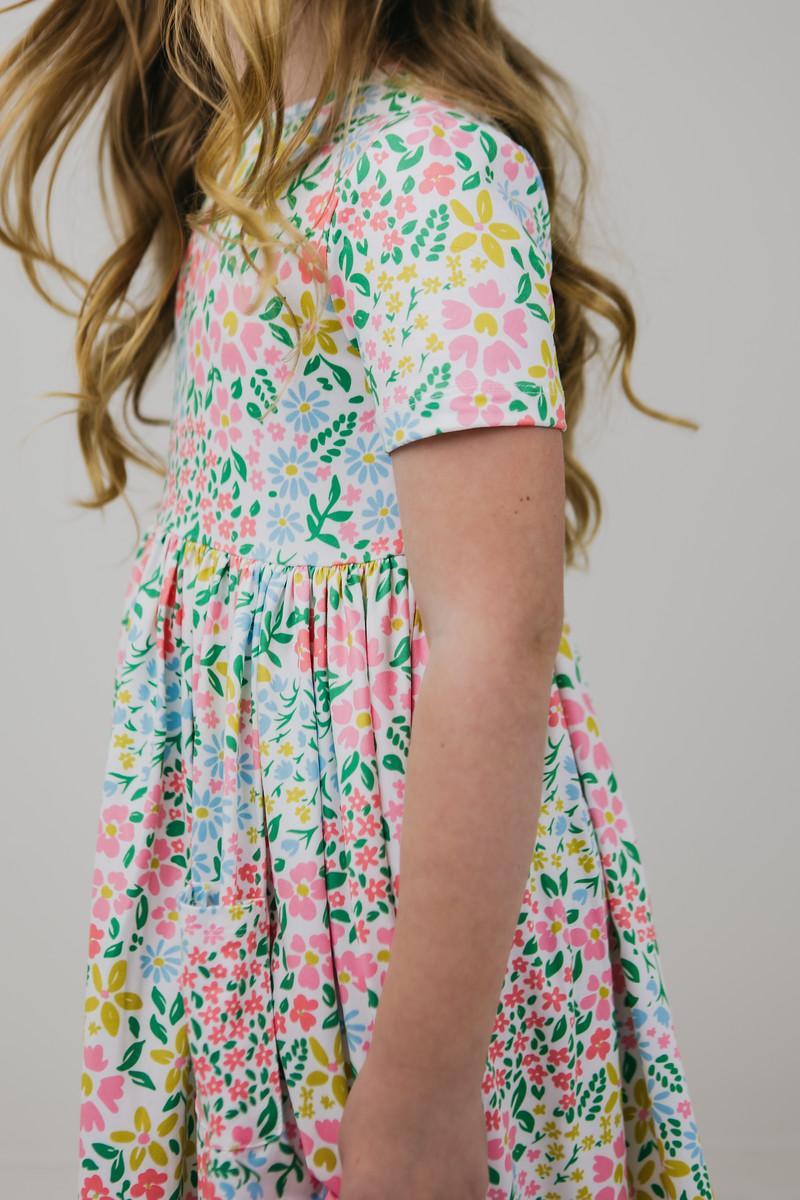 Daffodils S/S Pocket Twirl Dress - Aaria Tees Aaria Tees