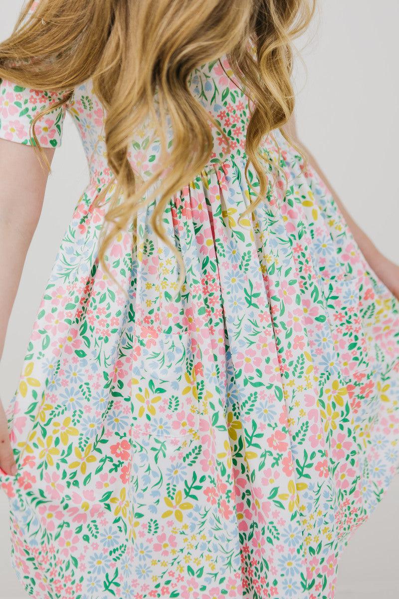 Daffodils S/S Pocket Twirl Dress - Aaria Tees Aaria Tees