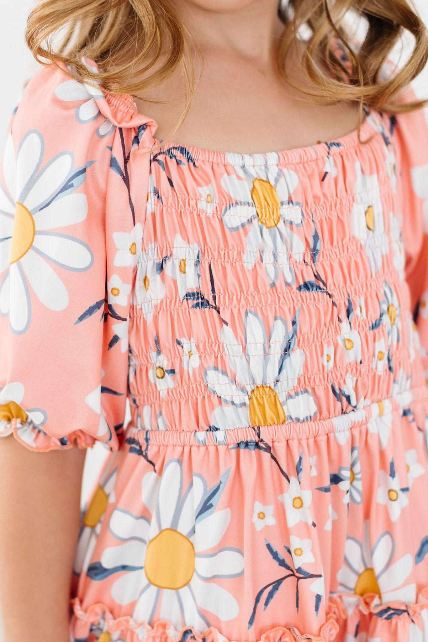Daisy Darling Smocked Ruffle Dress - Aaria Tees Aaria Tees