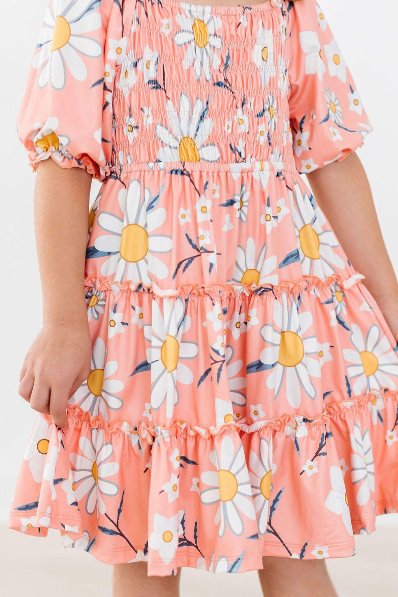 Daisy Darling Smocked Ruffle Dress - Aaria Tees Aaria Tees