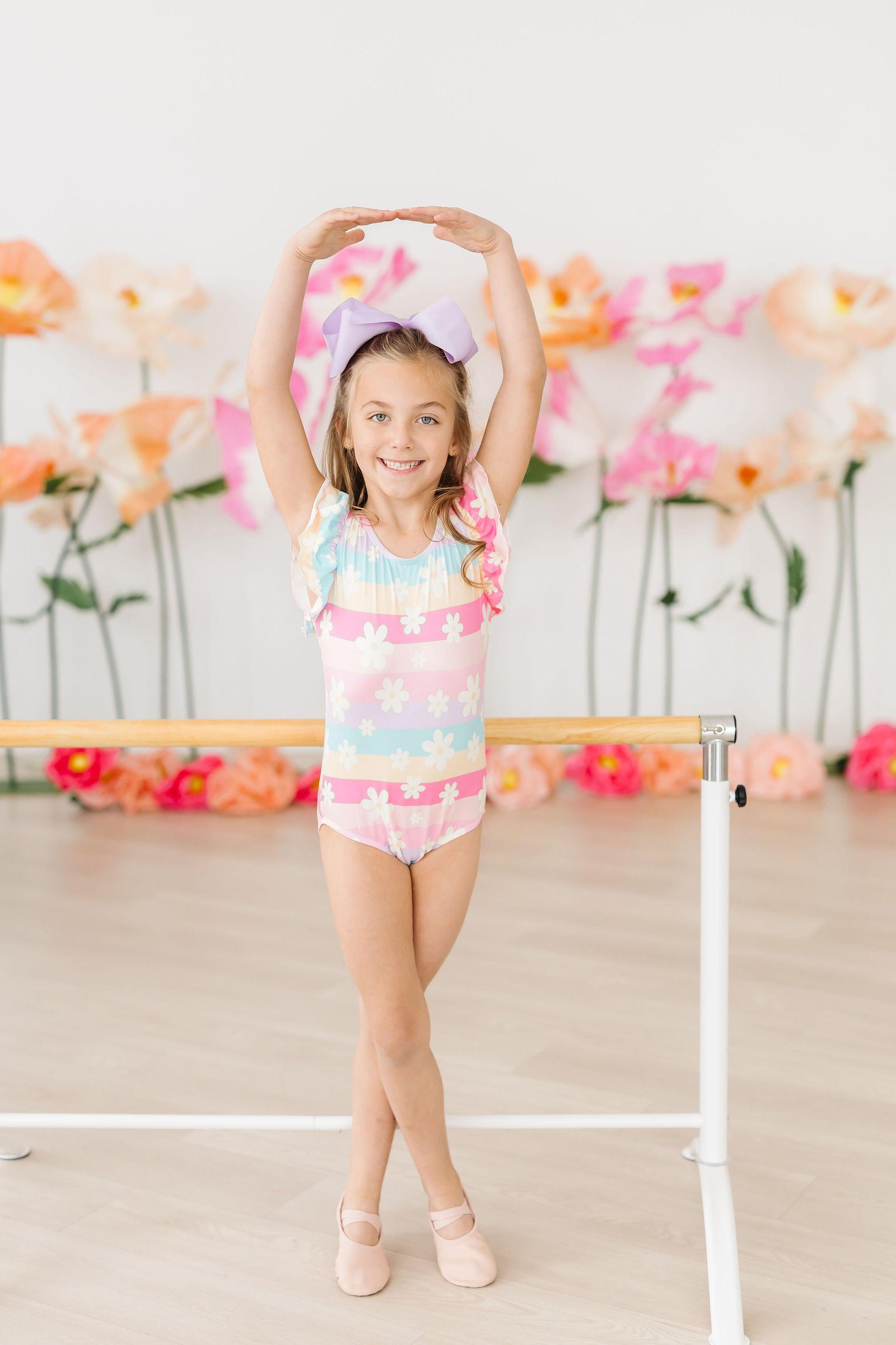 Daisy Dreams S/S Flutter Sleeve Leotard - Aaria Tees Aaria Tees