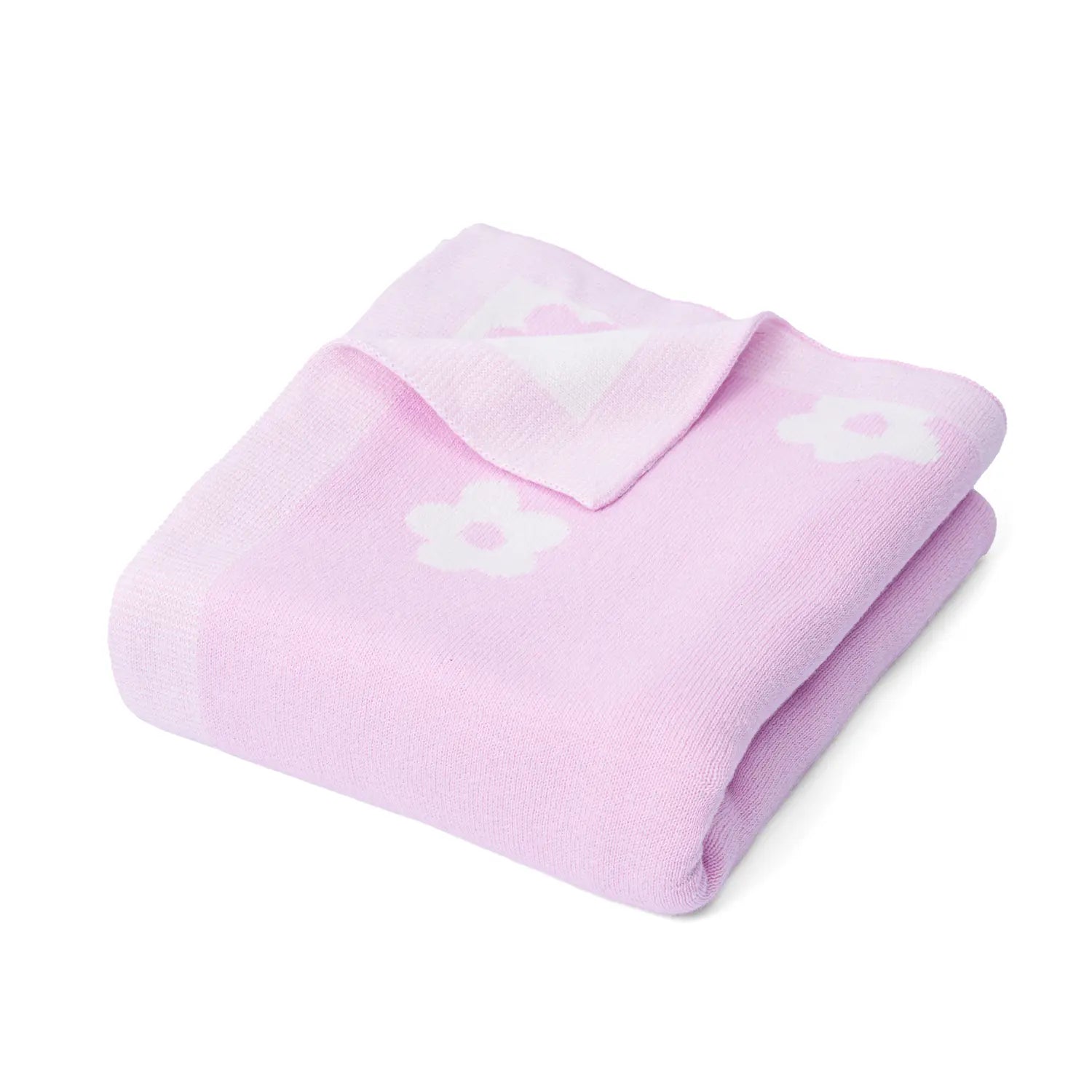 Daisy Jacquard Knit Baby Blanket - Aaria Tees Aaria Tees