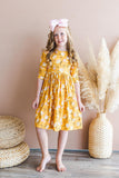 Dandelions in Fall 3/4 Sleeve Pocket Twirl Dress - Aaria Tees Aaria Tees