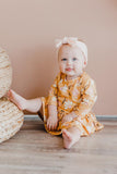 Dandelions in Fall 3/4 Sleeve Twirl Bodysuit - Aaria Tees Aaria Tees