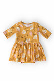 Dandelions in Fall 3/4 Sleeve Twirl Bodysuit - Aaria Tees Aaria Tees