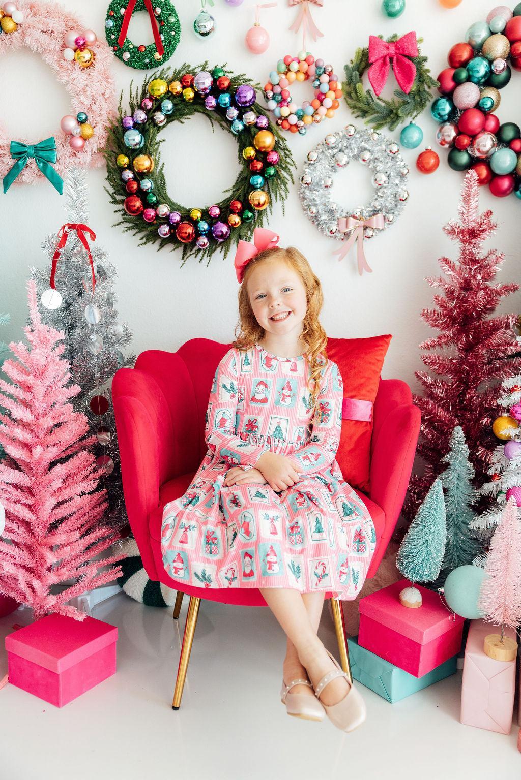 Dear Santa L/S Pocket Twirl Dress - Aaria Tees Aaria Tees