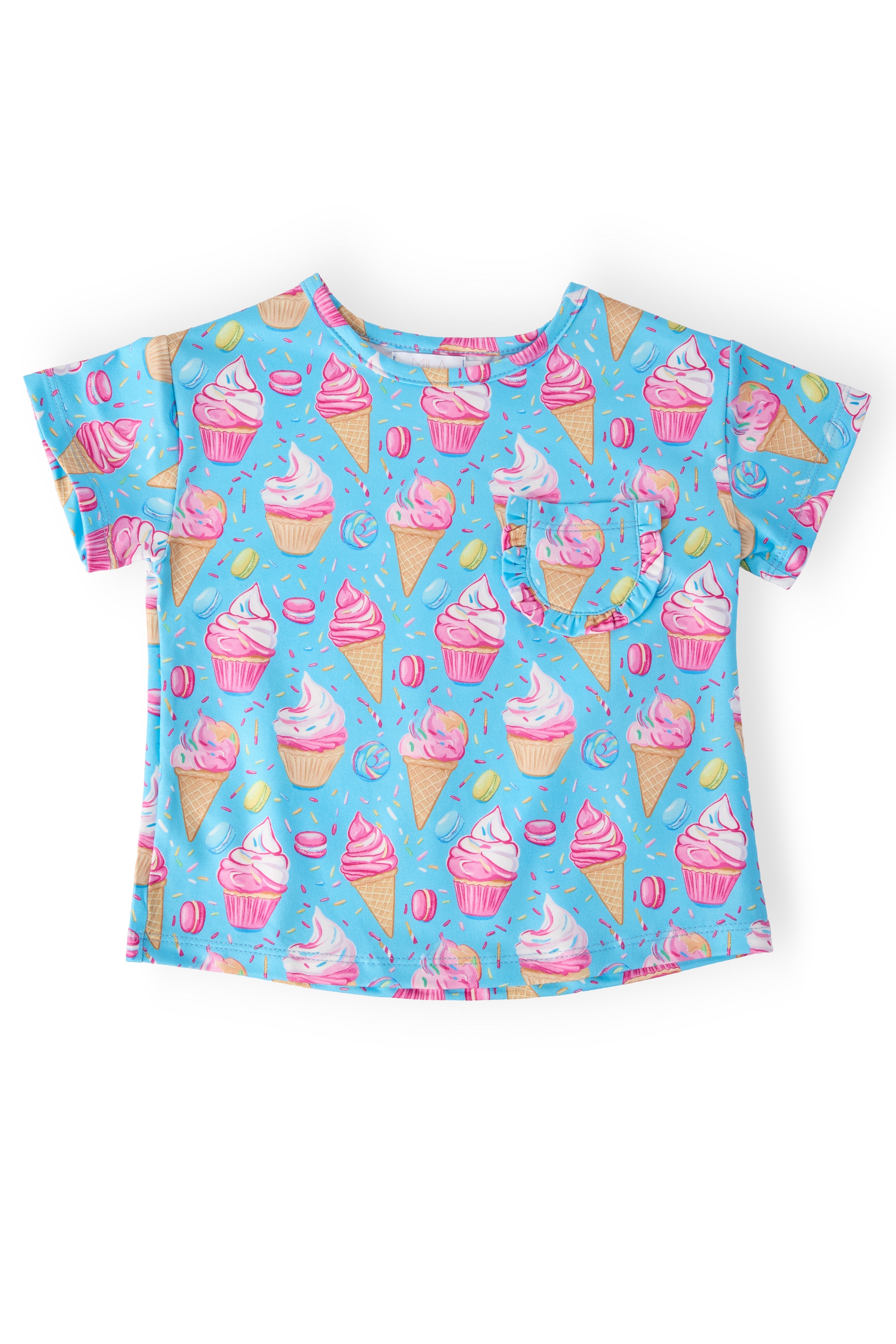 Delightful Desserts Ruffle Pocket Tee - Aaria Tees Aaria Tees