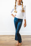 Denim Blue Velvet Bells - Aaria Tees Aaria Tees