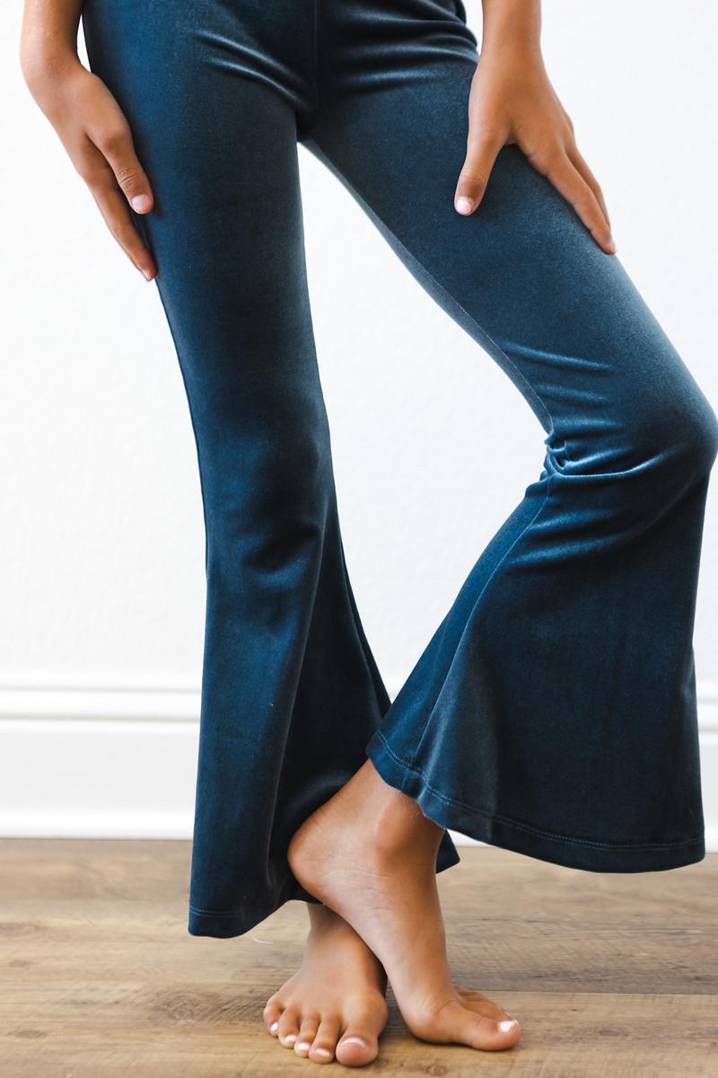 Denim Blue Velvet Bells - Aaria Tees