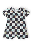 Dino Checkers S/S Shorty One-Piece - Aaria Tees Aaria Tees