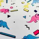 Dino Doggy White Tie On Dog Bandana Aaria Tees