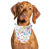 Dino Doggy White Tie On Dog Bandana Aaria Tees